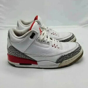 Nike Men's Air Jordan 3 Retro Hall of Fame Sneaker Shoes Red White Size 7.5